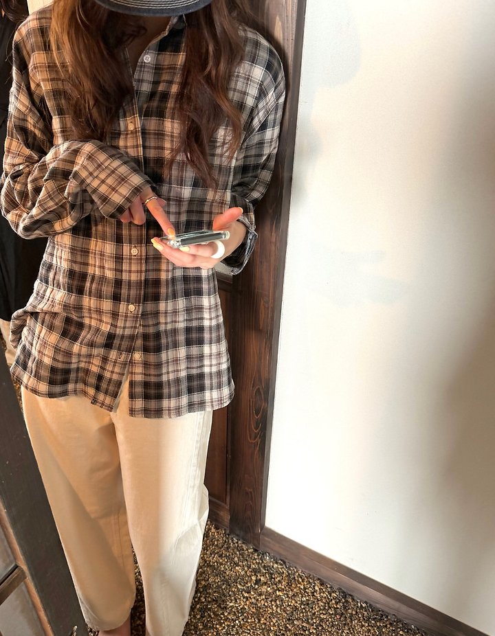 Glen Check Shirt by Pomelo for Women - view 6