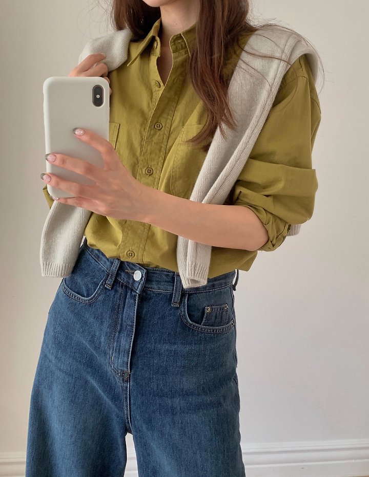 Cotton Washing Shirt by Pomelo for Women - view 1