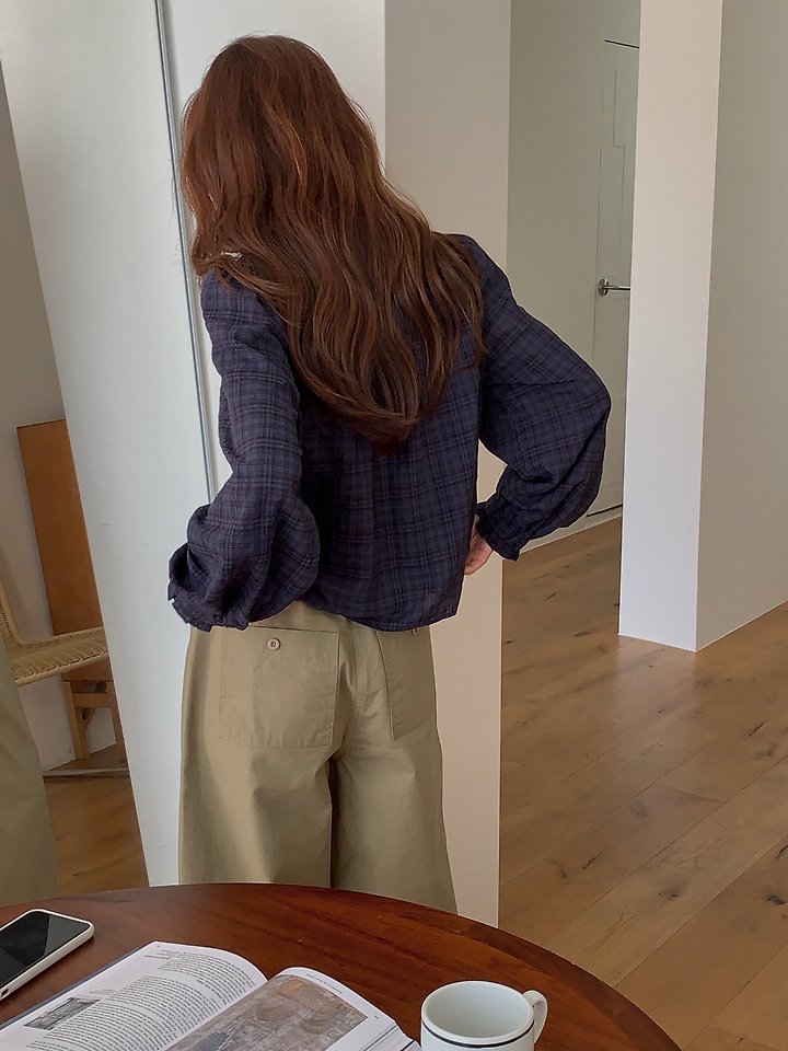 Rumy Check Blouse by Pomelo for Women - view 10