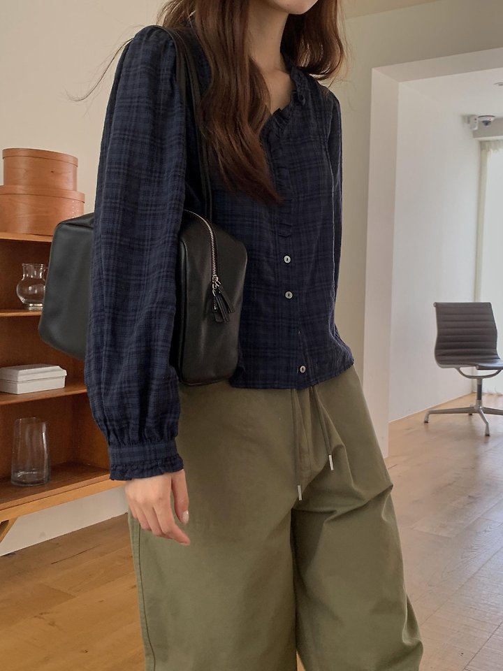 Rumy Check Blouse by Pomelo for Women - view 8