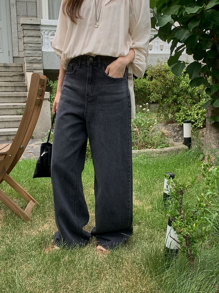 Ash Wide Denim Pants by Pomelo for Women - view 9