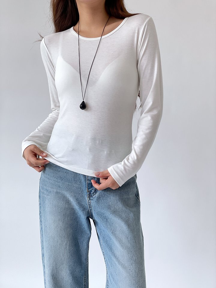 Romi Long Sleeve Tee by Queensmade for Women - view 4