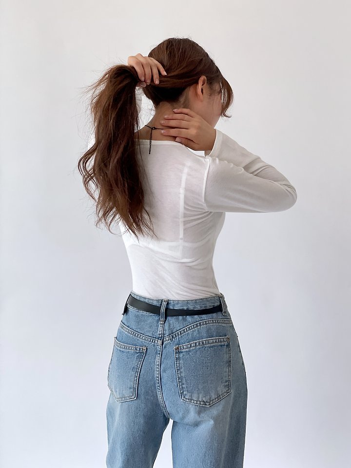 Romi Long Sleeve Tee by Queensmade for Women - view 6