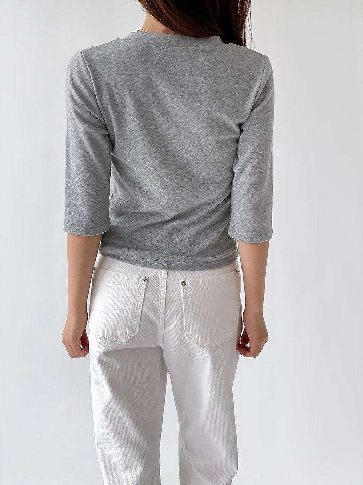 Free 3/4 Sleeve V-Neck Tee by Queensmade for Women - view 8