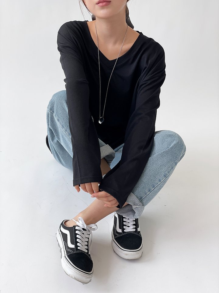 Unique V-Neck Tee by Queensmade for Women - view 10