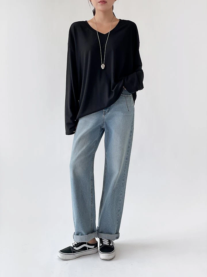 Unique V-Neck Tee by Queensmade for Women - view 4