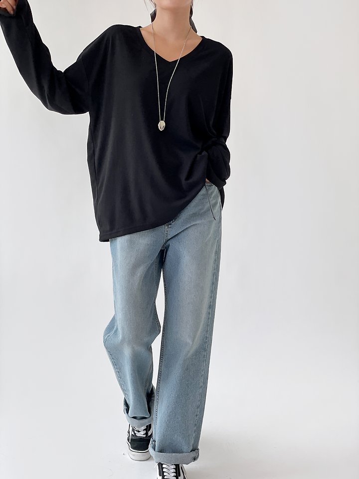 Unique V-Neck Tee by Queensmade for Women - view 6