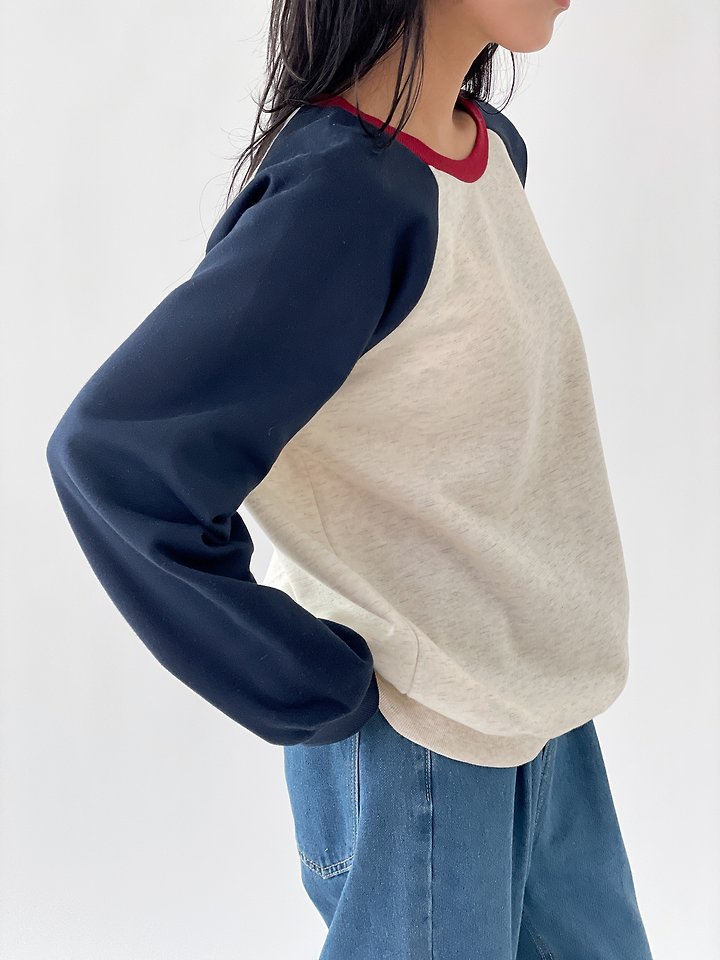 Tricolor Fleece Raglan Tee by Queensmade for Women - view 9