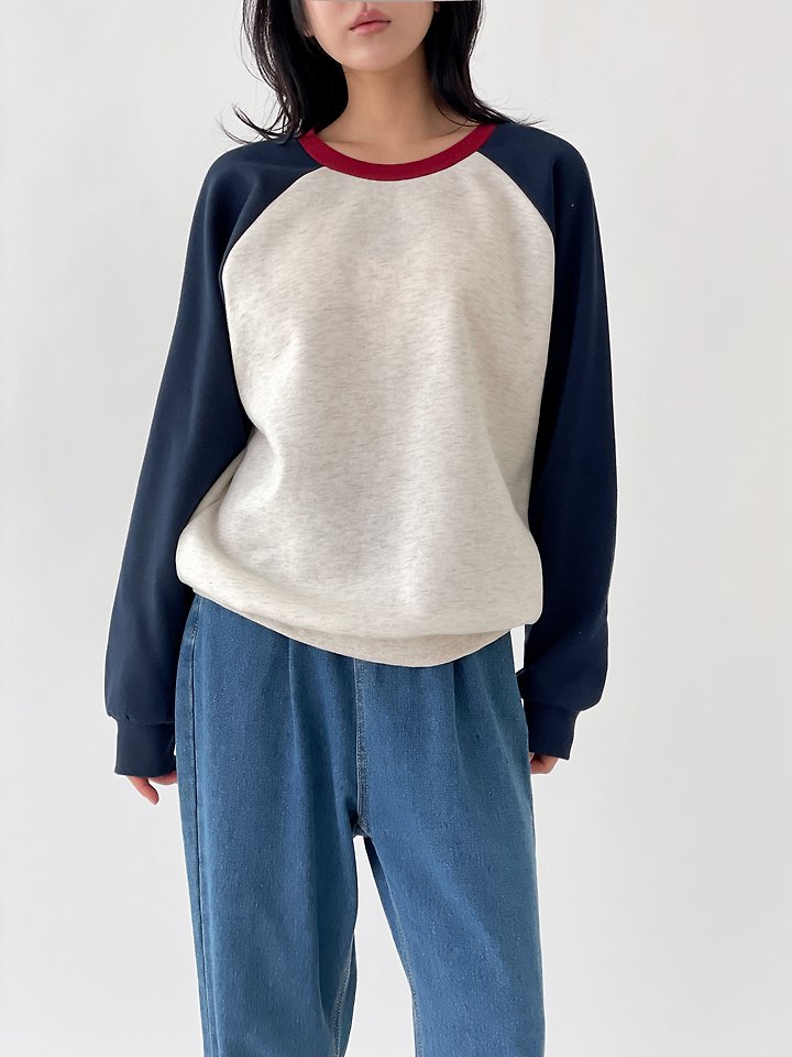 Tricolor Fleece Raglan Tee by Queensmade for Women - view 4