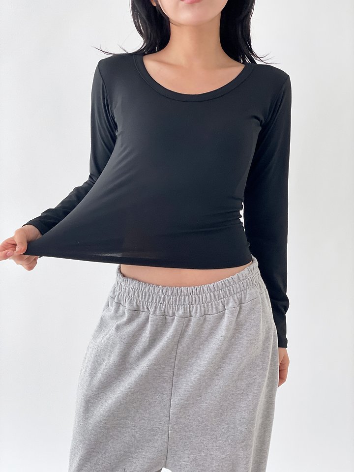Riu Fleece Long Sleeve Tee by Queensmade for Women - view 3