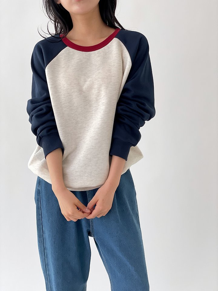 Tricolor Fleece Raglan Tee by Queensmade for Women - view 5
