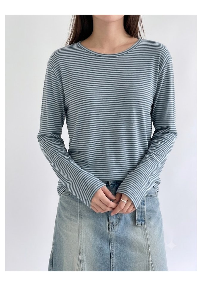 Purvle Stripe Tee by Queensmade for Women - view 1
