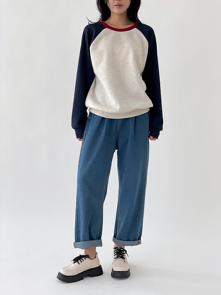 Tricolor Fleece Raglan Tee by Queensmade for Women - view 1