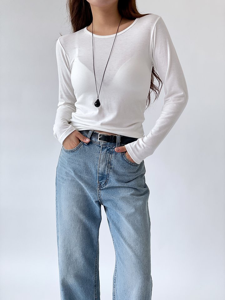Romi Long Sleeve Tee by Queensmade for Women - view 3