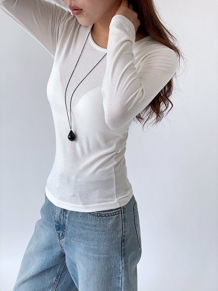 Romi Long Sleeve Tee by Queensmade for Women - view 5