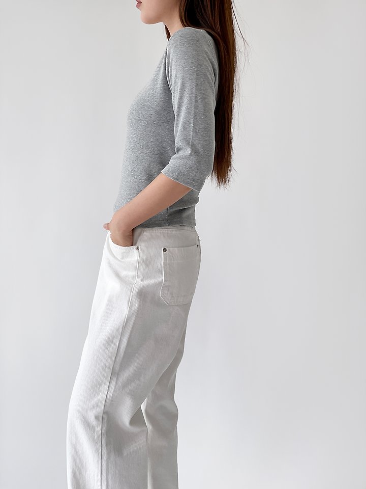 Free 3/4 Sleeve V-Neck Tee by Queensmade for Women - view 7