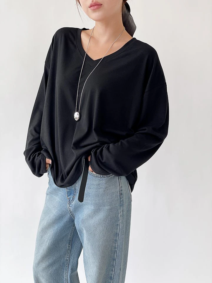 Unique V-Neck Tee by Queensmade for Women - view 1