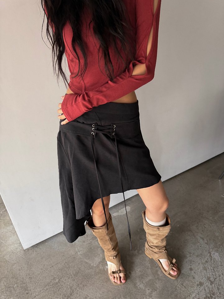 Slit Suede Skirt by Rare Closet for Women - view 11