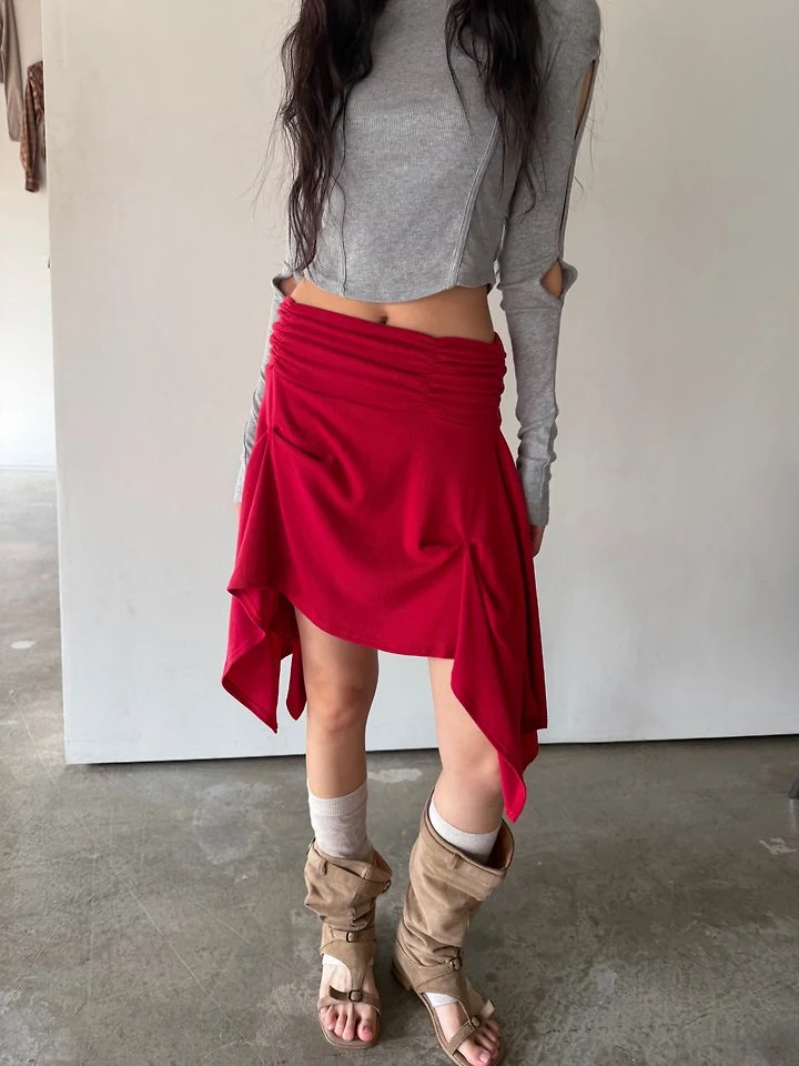 Rough Shirring Unbalance Skirt by Rare Closet for Women - view 3