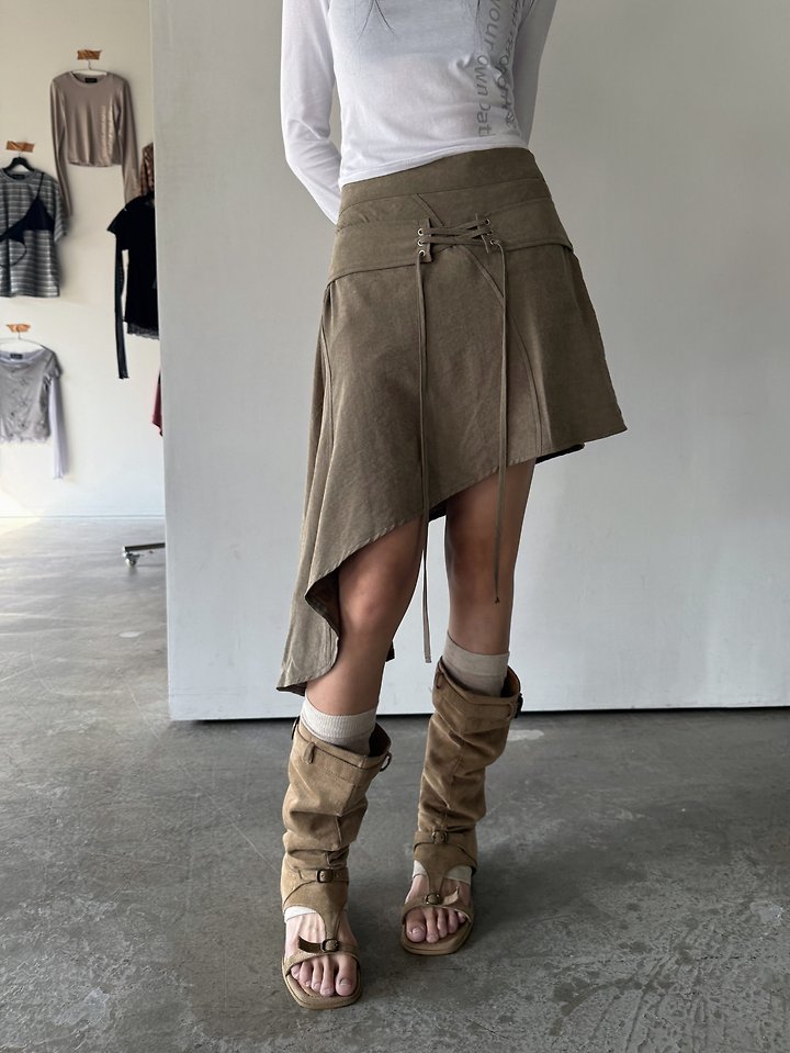 Slit Suede Skirt by Rare Closet for Women - view 7