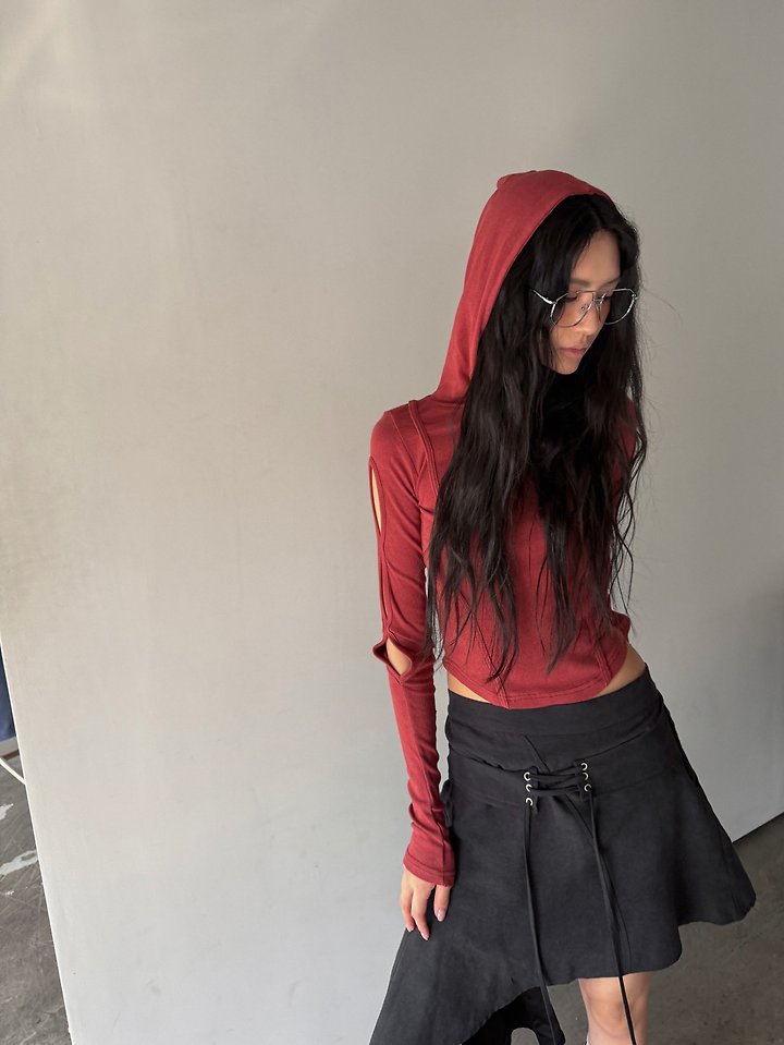 Cut Out Hood Tee by Rare Closet for Women - view 2
