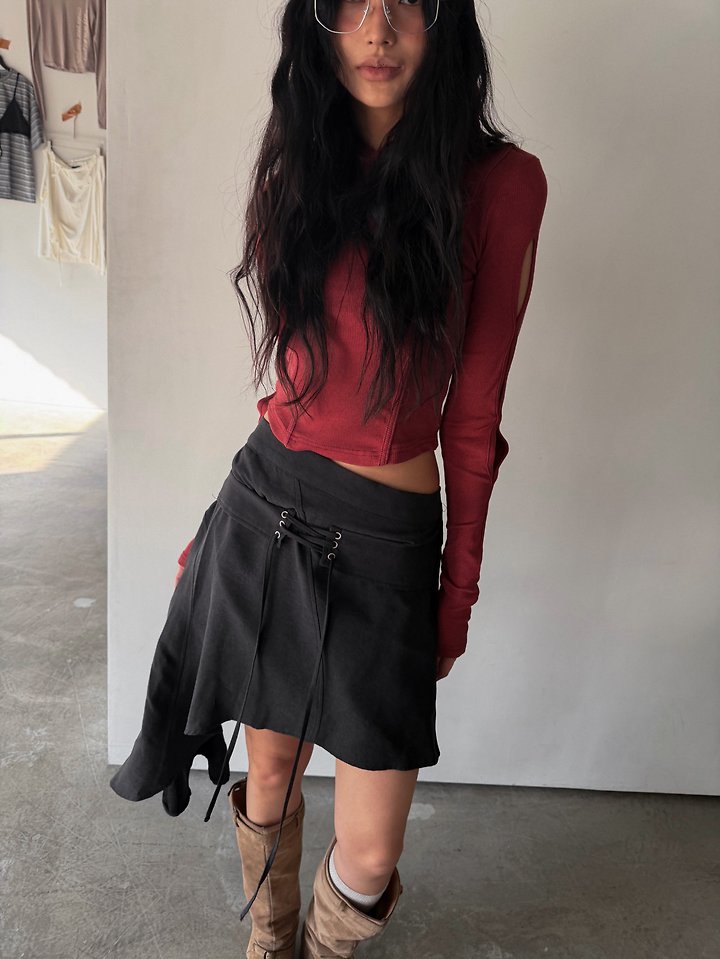 Slit Suede Skirt by Rare Closet for Women - view 12