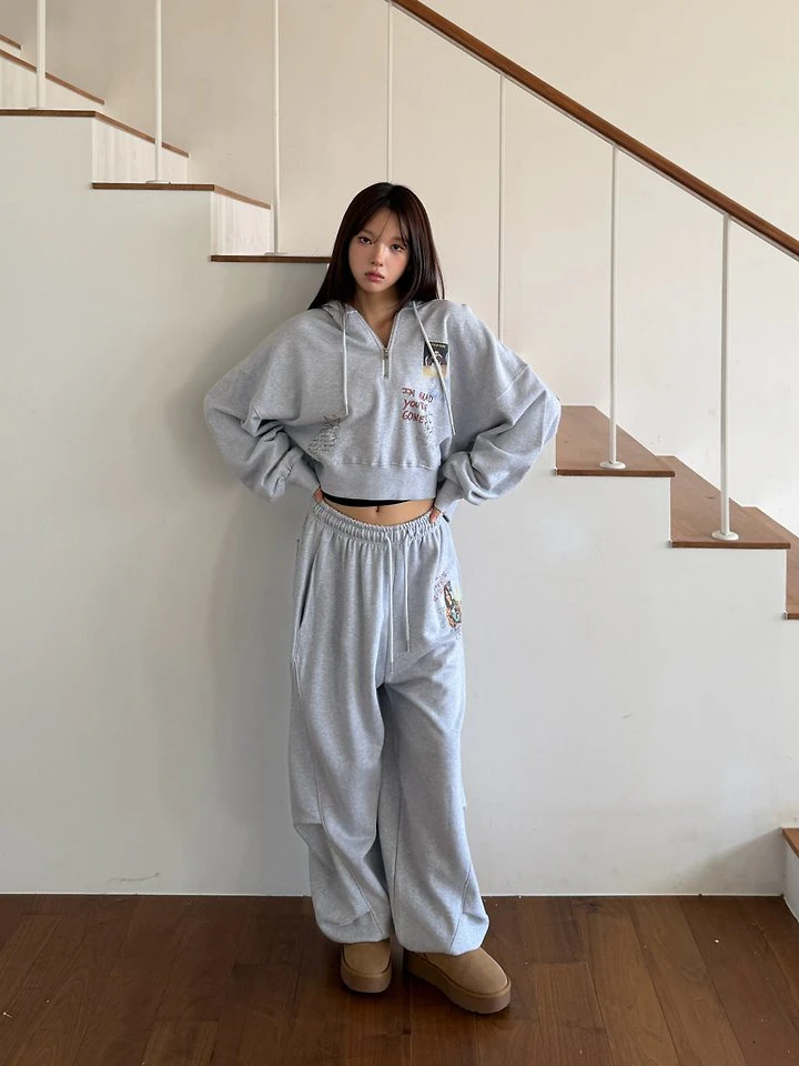 Rough Half Zip-up Hoodie by Sugar Case for Women - view 10