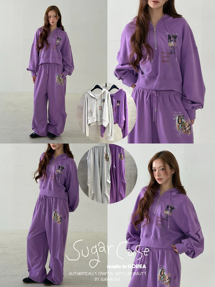 Rough Half Zip-up Hoodie by Sugar Case for Women - view 6
