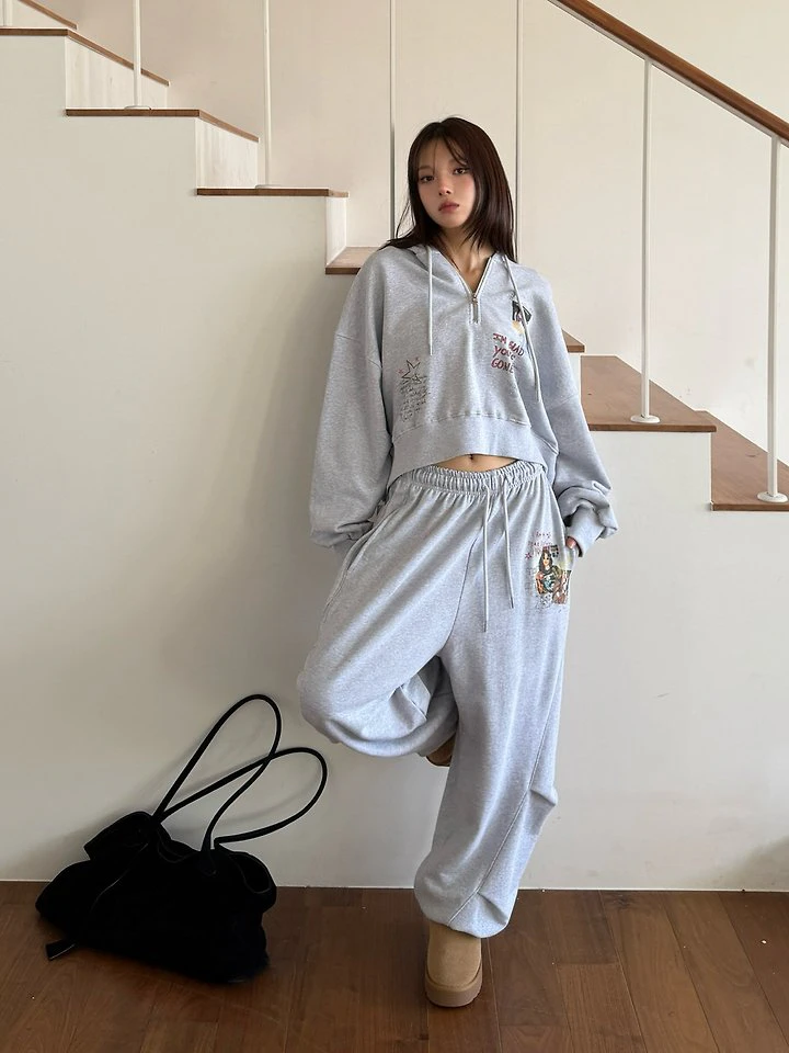 Rough Half Zip-up Hoodie by Sugar Case for Women - view 8