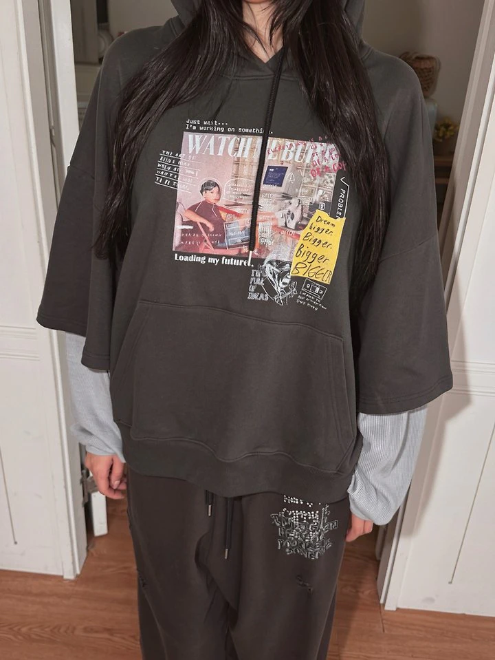 Dream Waffle Sleeve Hoodie by Sugar Case for Women - view 4