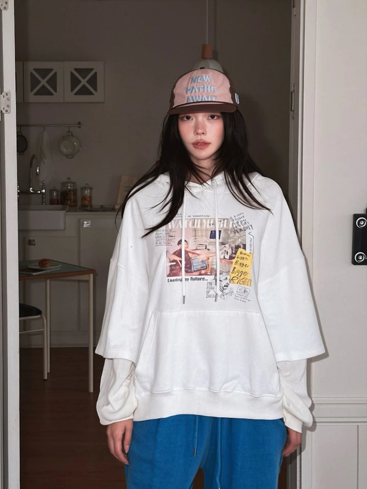 Dream Waffle Sleeve Hoodie by Sugar Case for Women - view 6