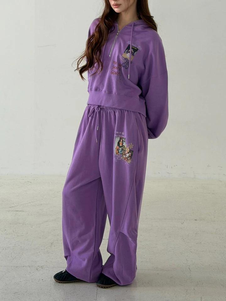 Rough Half Zip-up Hoodie by Sugar Case for Women - view 1