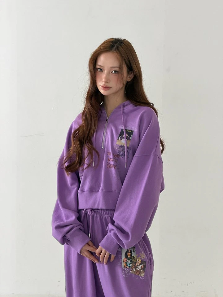Rough Half Zip-up Hoodie by Sugar Case for Women - view 5