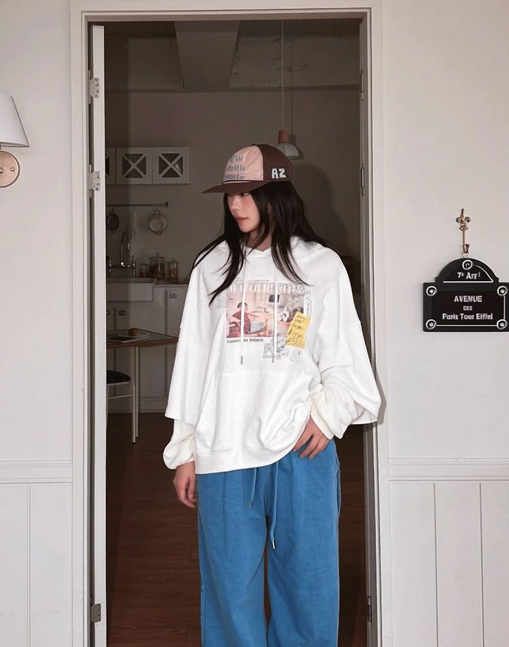 Dream Waffle Sleeve Hoodie by Sugar Case for Women - view 11