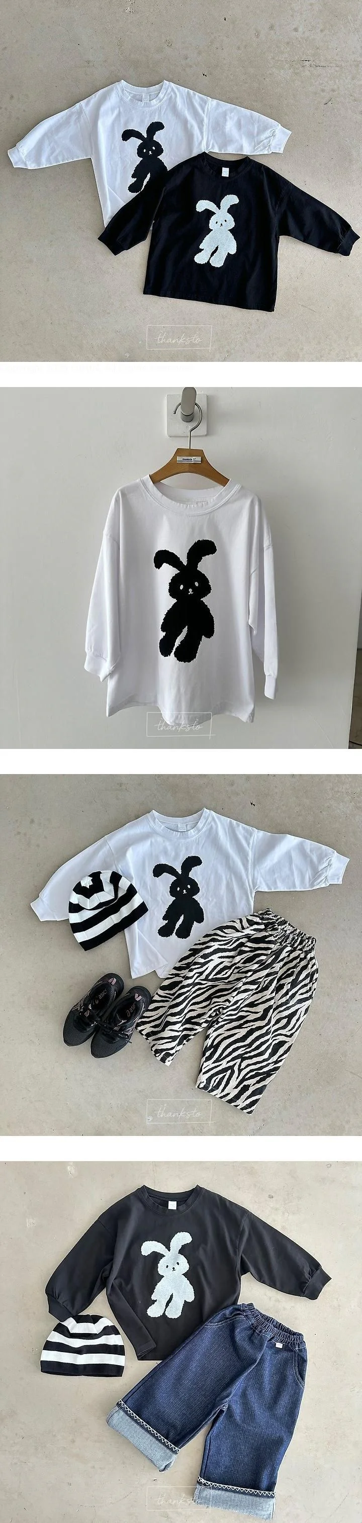 Rabbit 2 Tee by Thanksto TT for Child - view 1