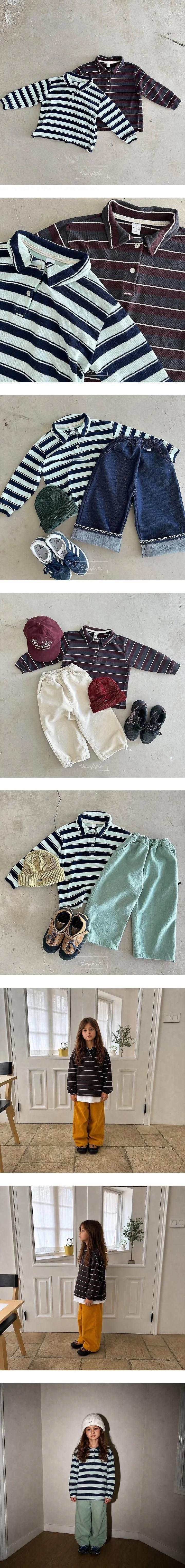 Striped Collar Tee by Thanksto TT for Child - view 1