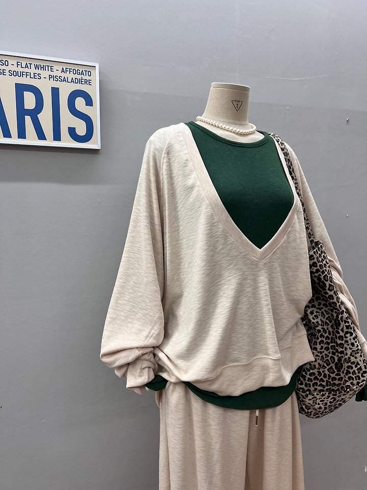 Slub V Sweatshirt by The Fine.b for Women - view 4