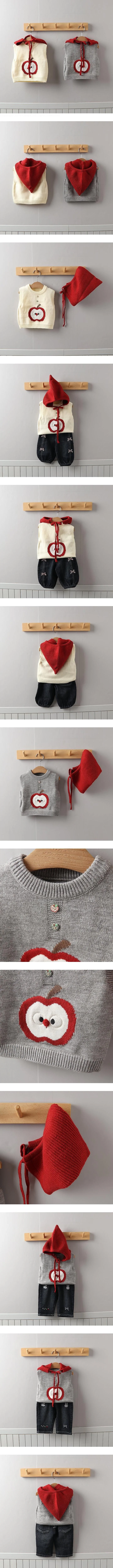Apple Knit Vest (Bonnet Included) by Tony for Child - view 1