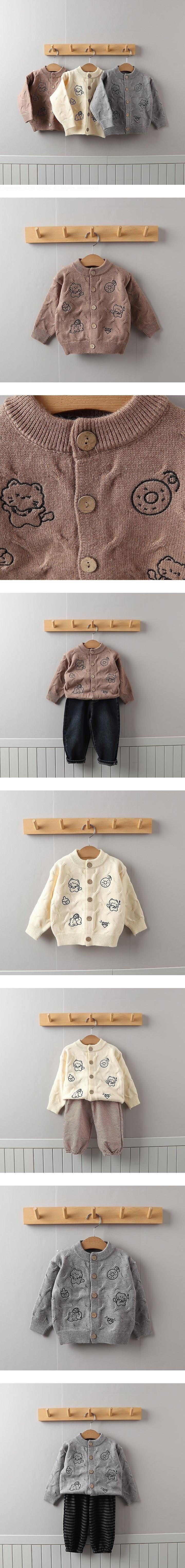Cat Embroidery Knit Cardigan by Tony for Child - view 1