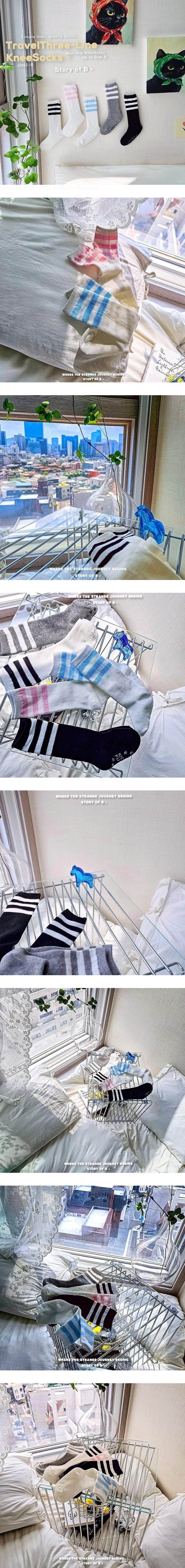 Three Stripe Knee Socks by Ttottoa for Baby - view 1