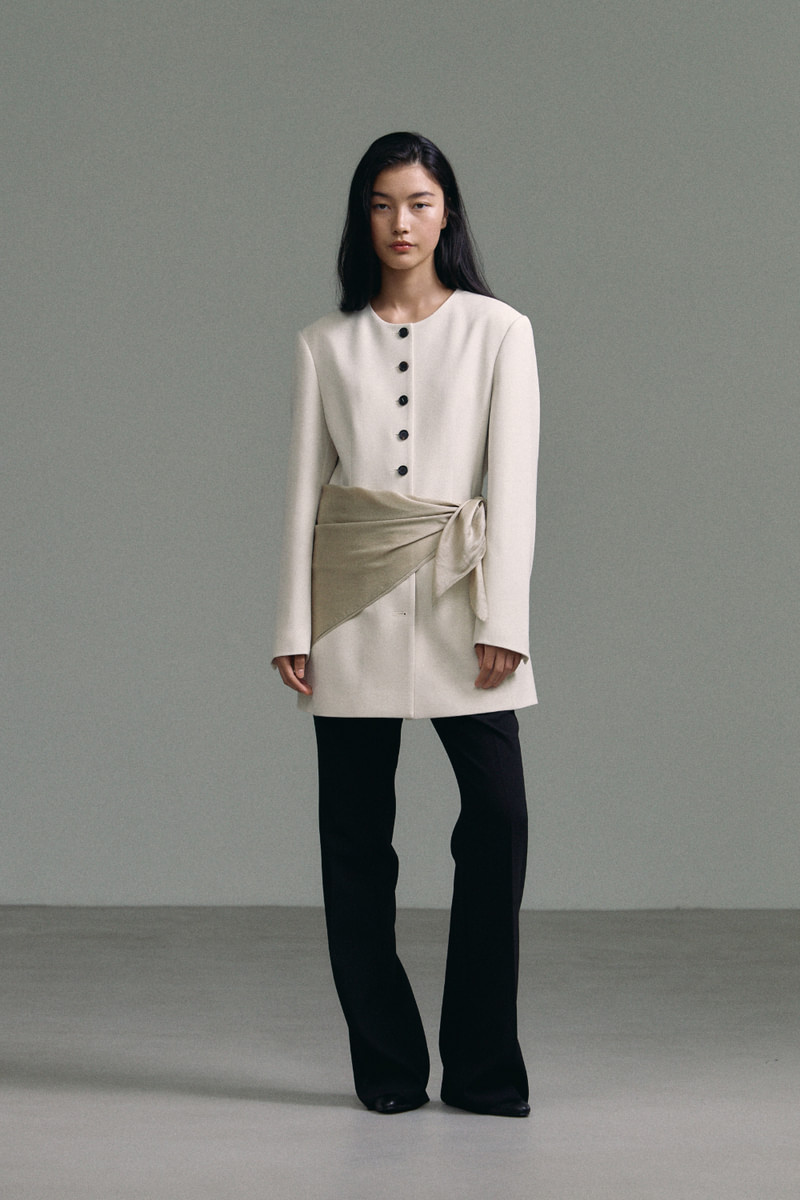 Mood Button Jacket with Scarf by Understanding for Women - view 5