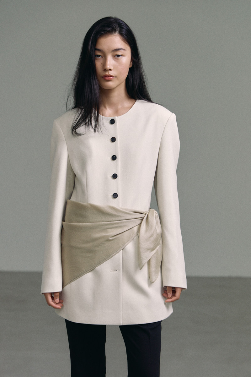 Mood Button Jacket with Scarf by Understanding for Women - view 7