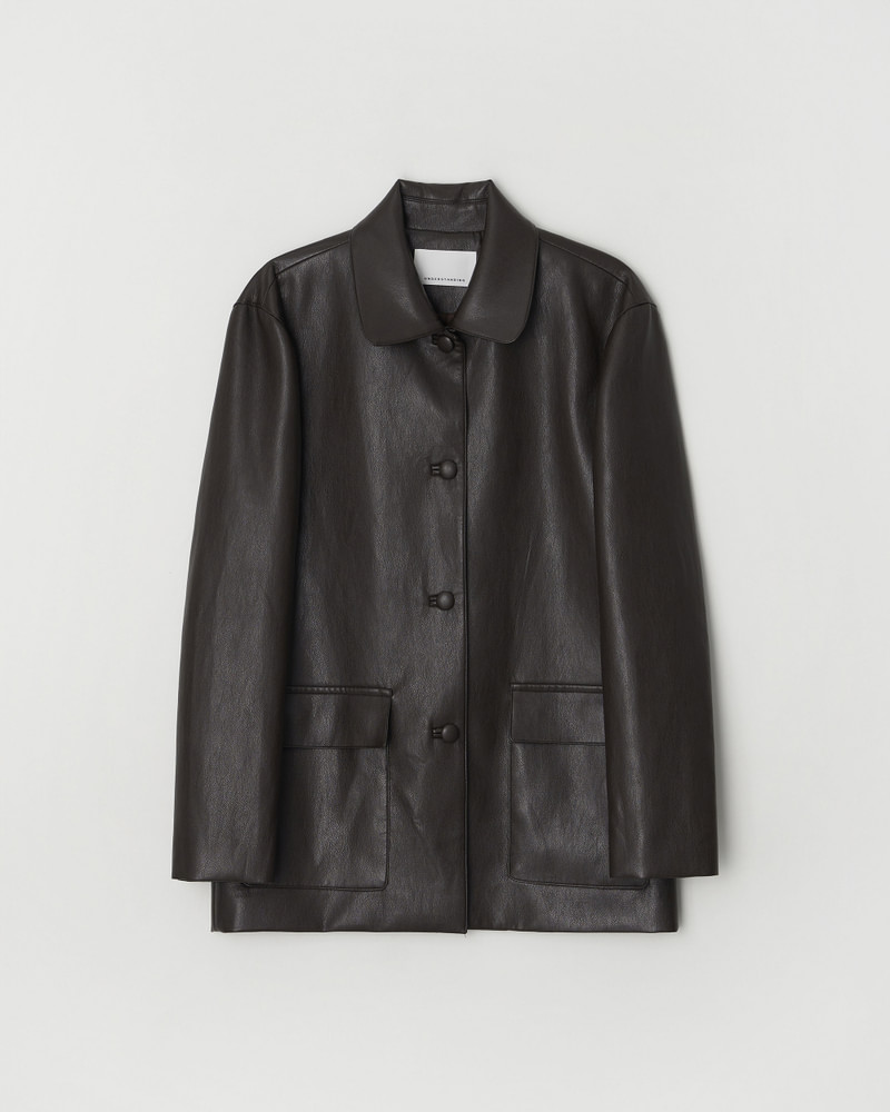 Tobaco Leather Jacket by Understanding for Women - view 12
