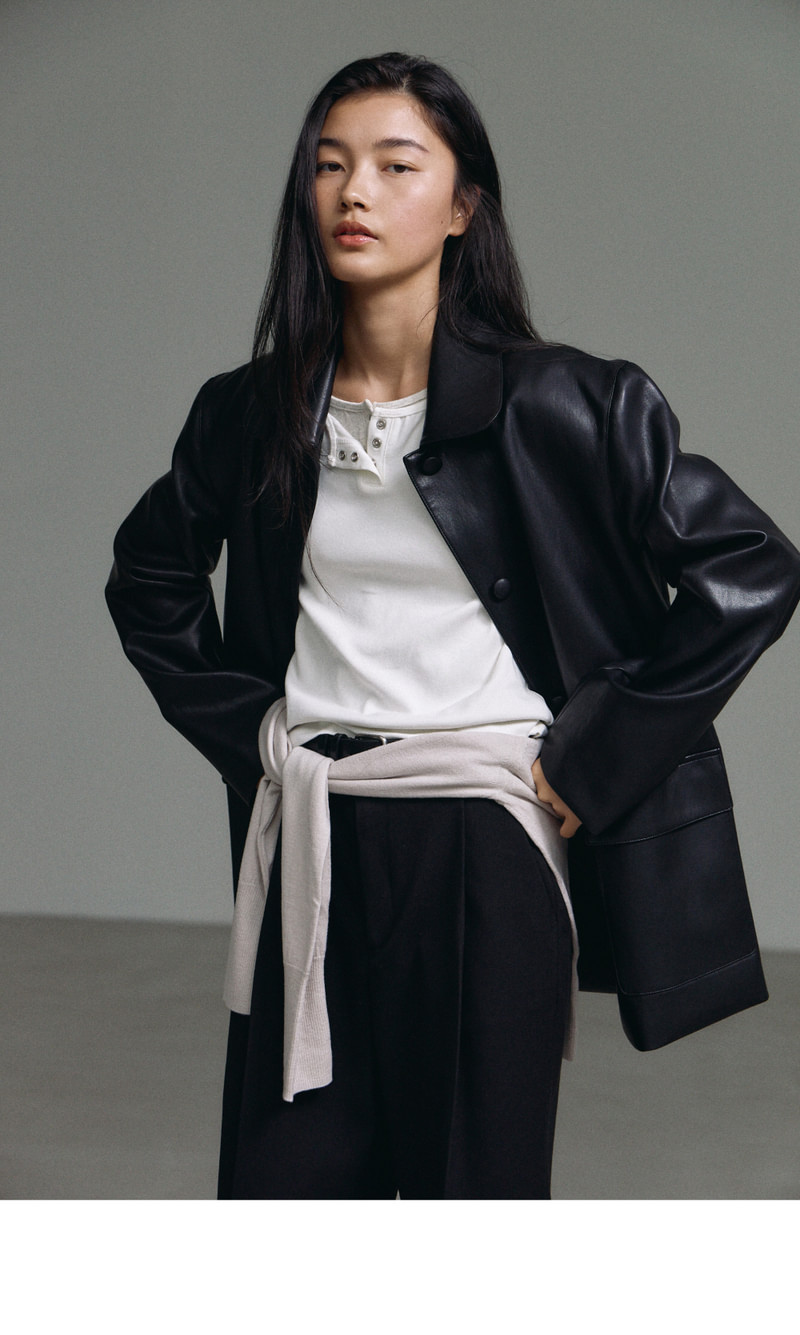 Tobaco Leather Jacket by Understanding for Women - view 4