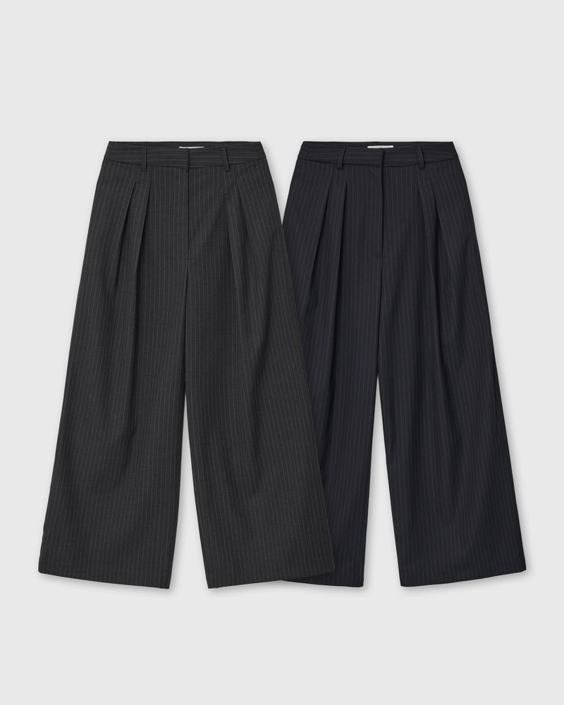 Curved Wide Stripe Pants by Understanding for Women - view 1