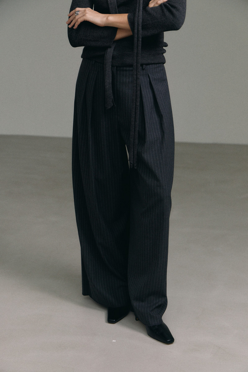Curved Wide Stripe Pants by Understanding for Women - view 8