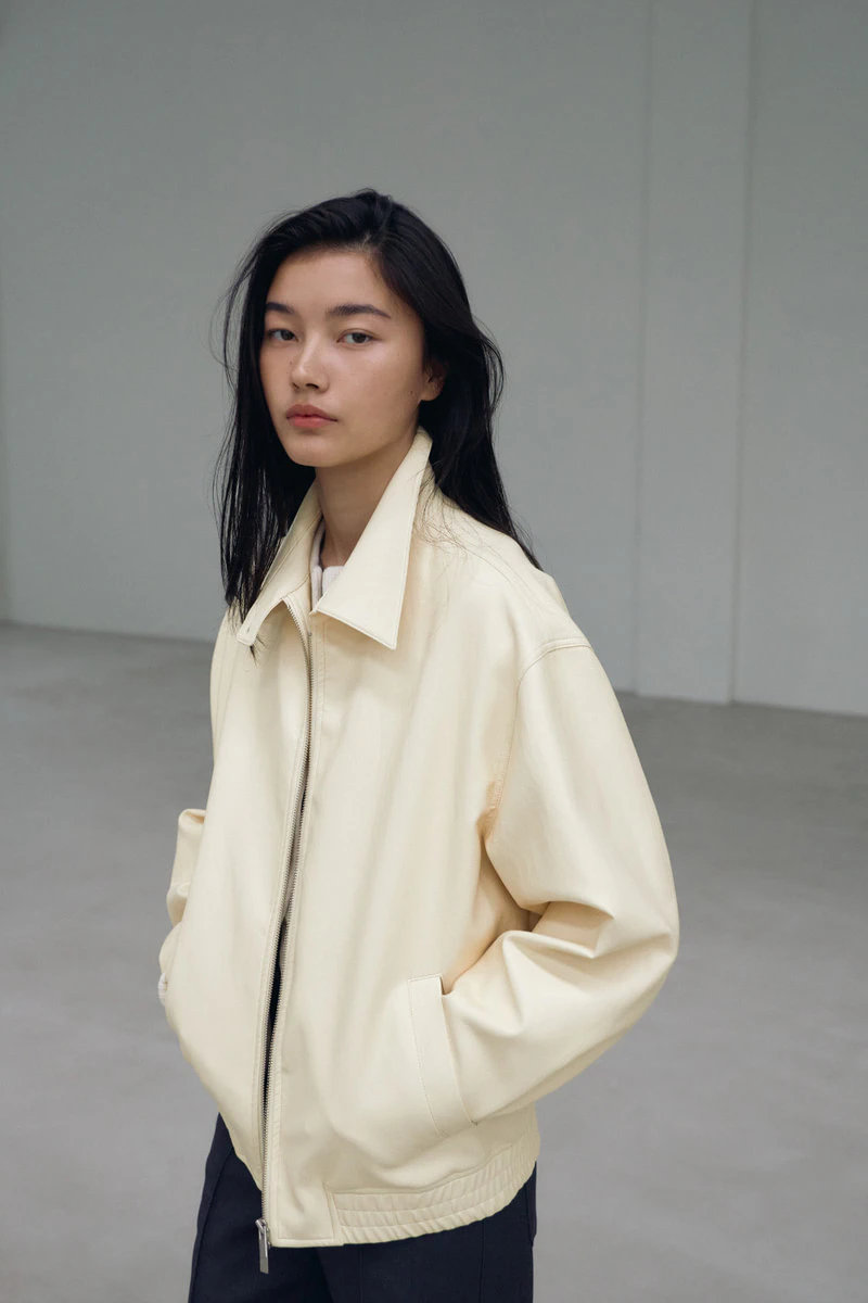 Leather Zip-up Blouson by Understanding for Women - view 4