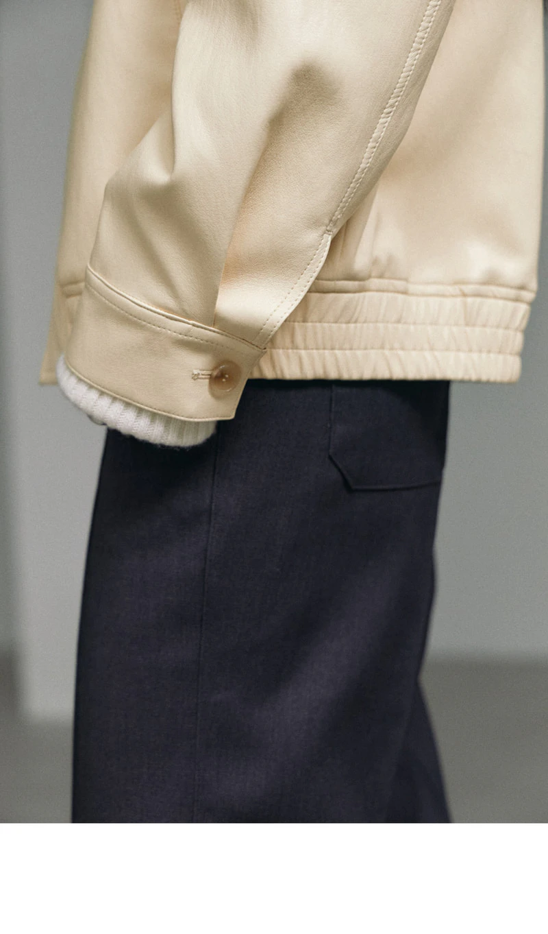 Leather Zip-up Blouson by Understanding for Women - view 6