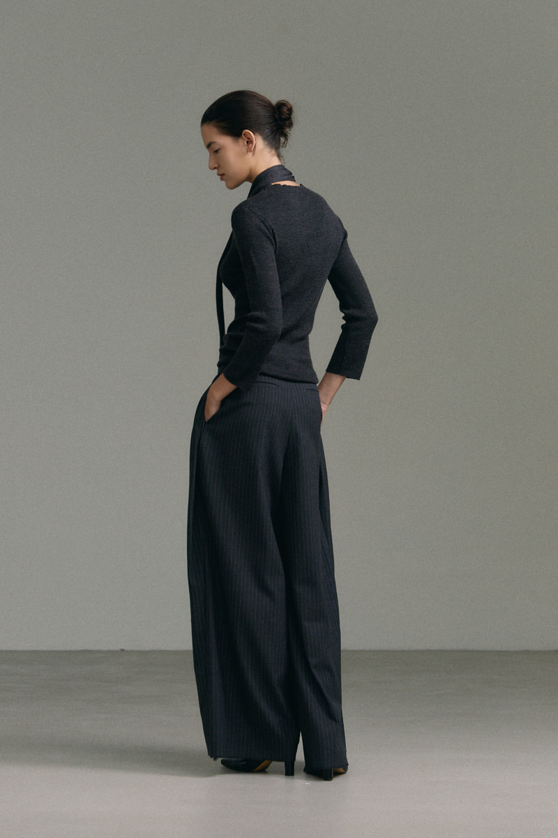 Curved Wide Stripe Pants by Understanding for Women - view 6