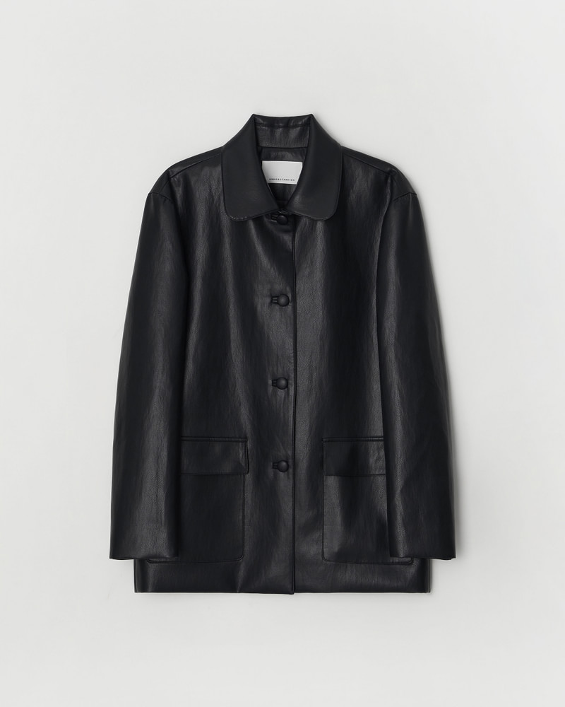Tobaco Leather Jacket by Understanding for Women - view 11